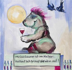 Meine Laune ist im Keller, hoffentlich bringt sie Wein / Alfred Gockel / 